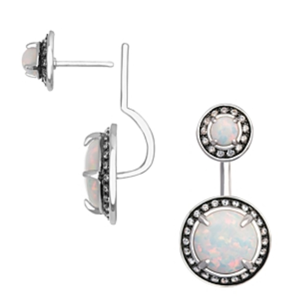 Kendra Scott Camilla Ear Jackets White and Silver